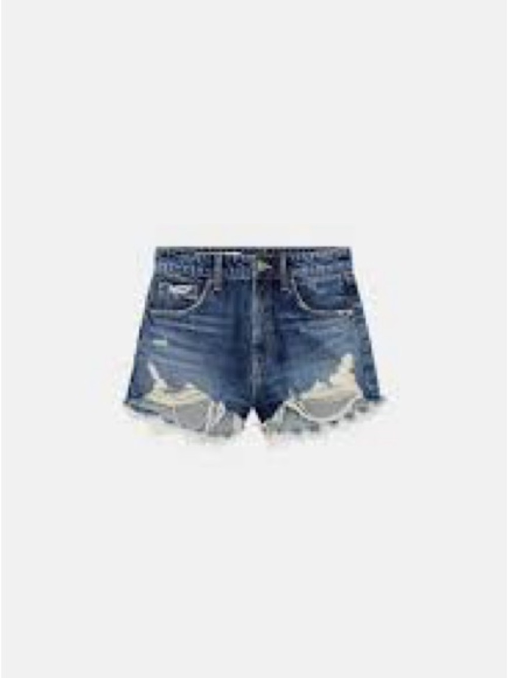 Zara Distressed Cutoff Denim Shorts - Blue